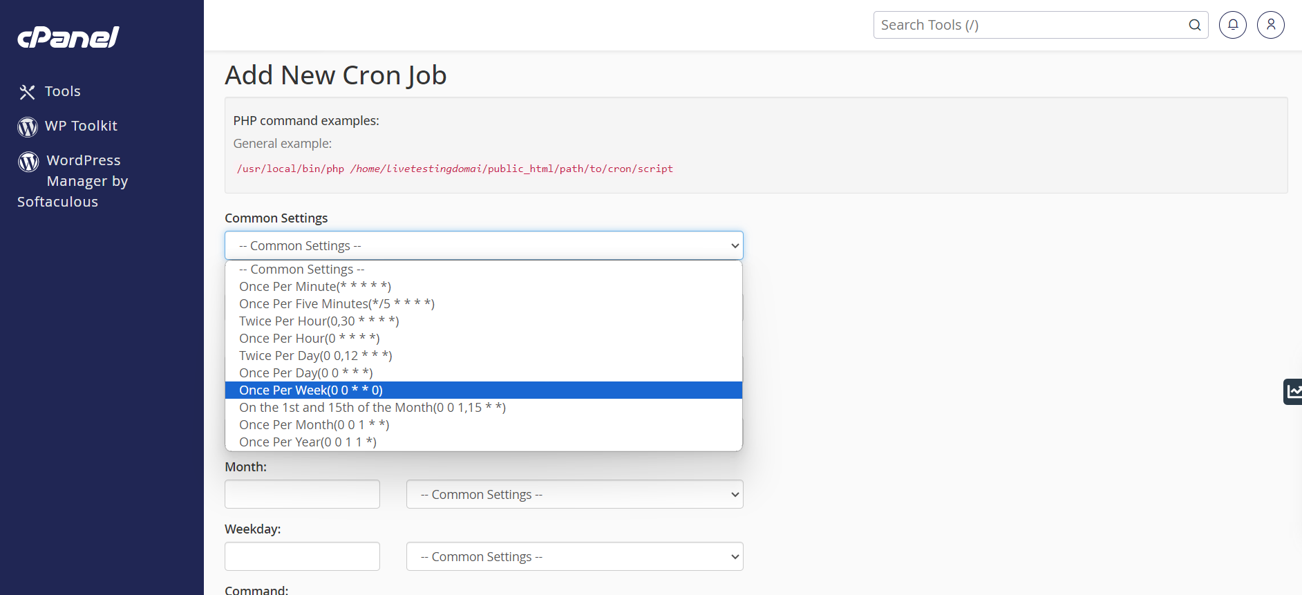 Setup A Cron Job In cPanel - Add New Cron Job