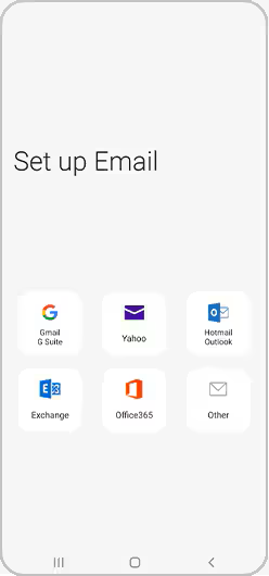 Setup Email Account on Samsung Devices - Choose Email Client