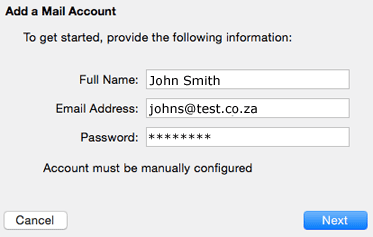 Setup Email On Apple Mac - Add a Mail Account