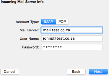 Setup Email On Apple Mac - Incoming Mail Server Info