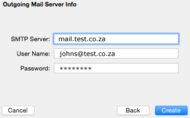 Setup Email On Apple Mac - Outgoing Mail Server Info