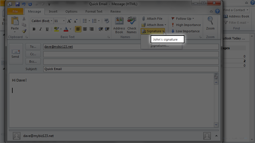 Email Signature in Outlook 2010 - Add Signature To Mails