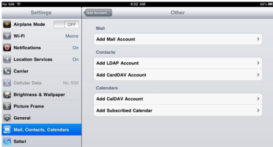 Setup An IMAP Email Account On iPad - Other