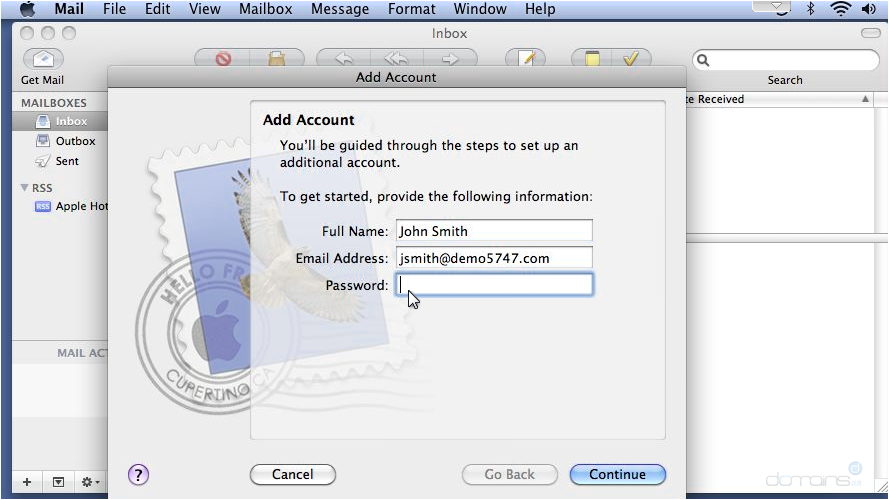 Setup POP Email on Apple Mail - Add Account