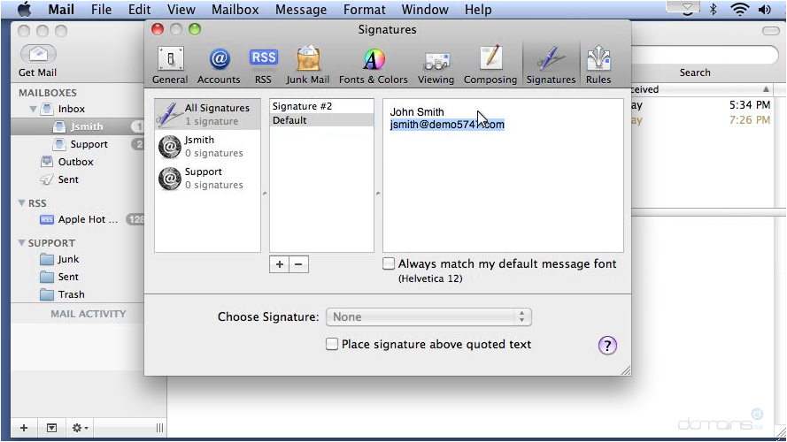 Setup Email Signatures In Apple Mail - Edit Signature