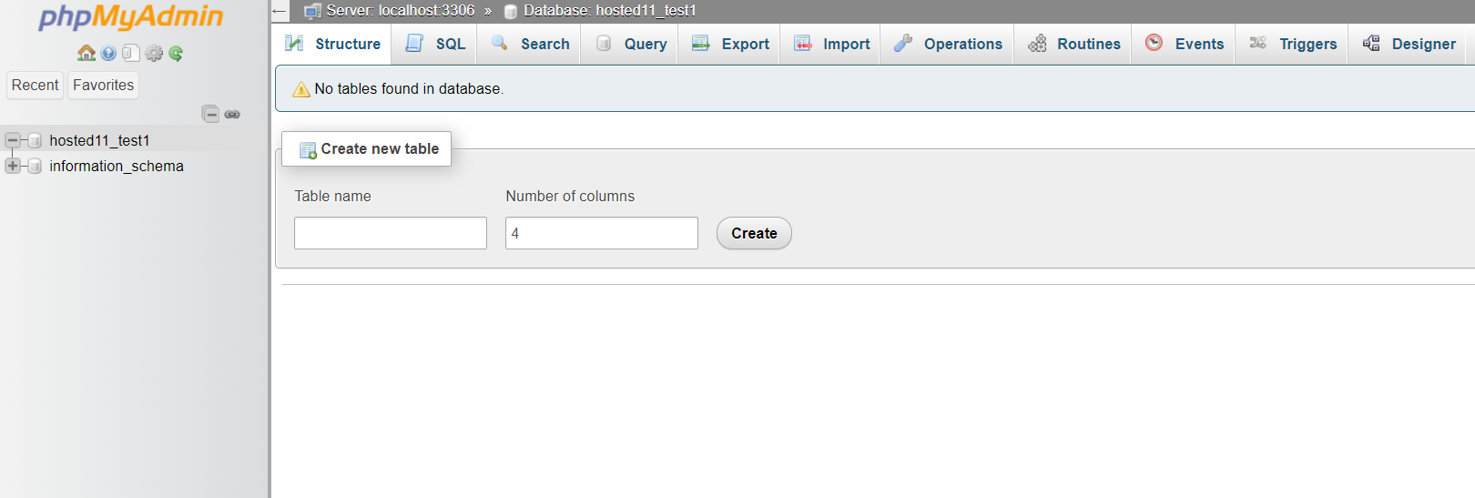 Understanding phpMyAdmin For A Database - Structure