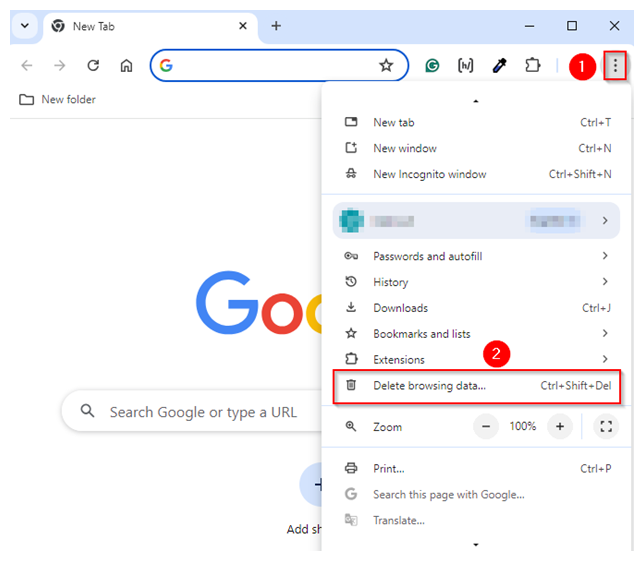 net::err_cert_authority_invalid - Select Delete Browsing Data on Google Chrome