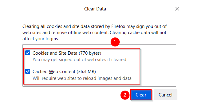 net::err_cert_authority_invalid - Clear Cache and Cookies in Mozilla Firefox