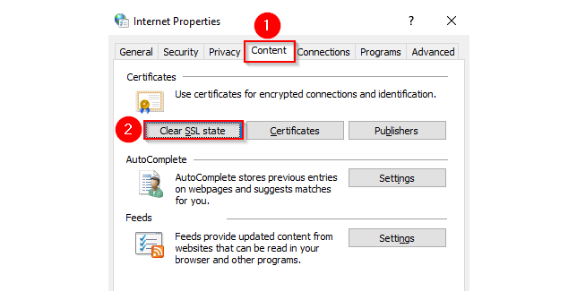net::err_cert_authority_invalid - Clear SSL State on Windows