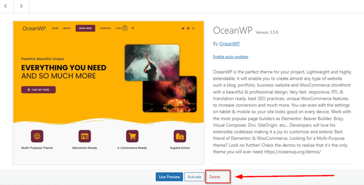 How to Backup Your WordPress Site - Delete WordPress Themes