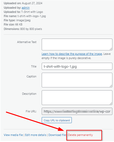 How to Backup Your WordPress Site - Delete Image