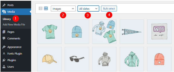 How to Backup Your WordPress Site - Bulk Select Images
