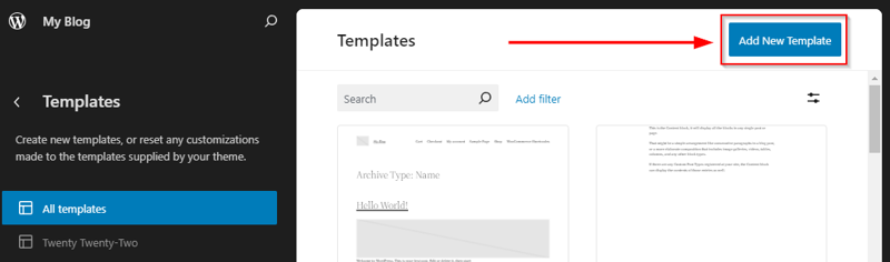 How to Create a WordPress Landing Page - Add New Template