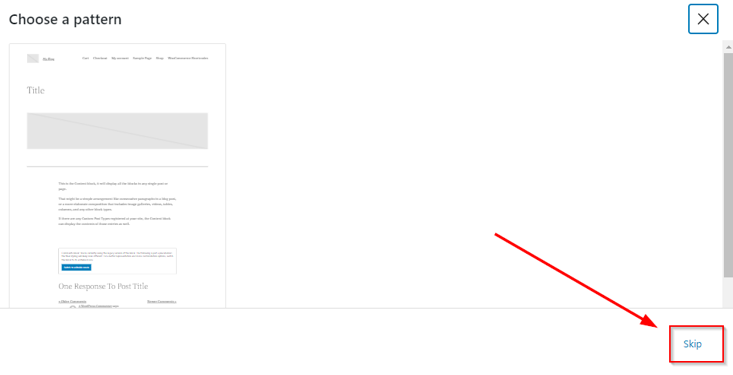 How to Create a WordPress Landing Page - Skip Pre-built Patterns