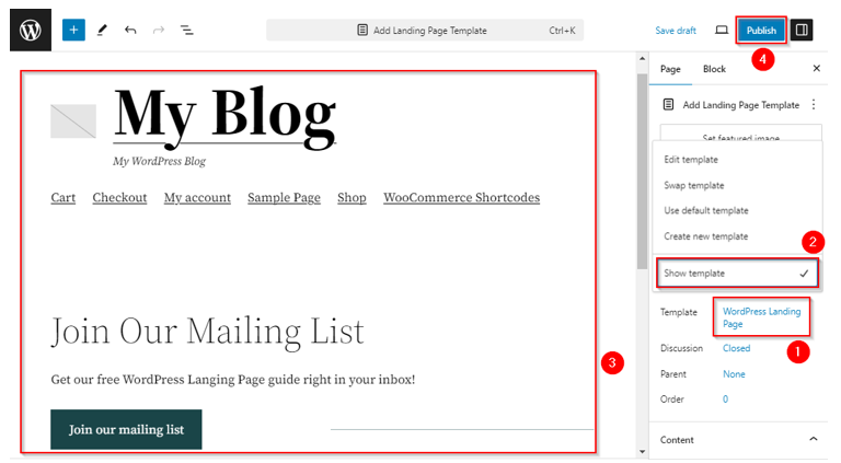 How to Create a WordPress Landing Page - Show Landing Page Template to Your WordPress Page