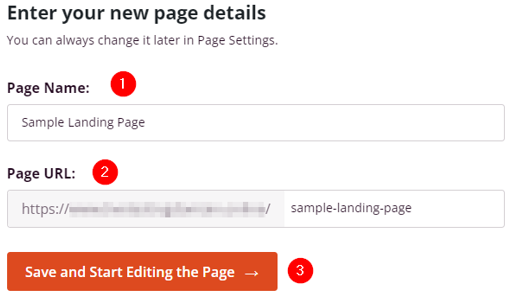How to Create a WordPress Landing Page - Name Your Landing Page