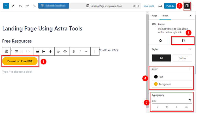 How to Create a WordPress Landing Page - Customize Call to Action Button