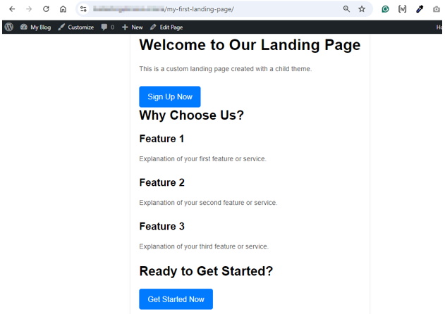 How to Create a WordPress Landing Page - WordPress Landing Page Using Custom Code