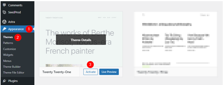 Fix the WordPress 500 Internal Server Error - Activate Default Theme