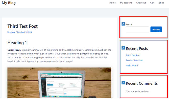 WordPress Widgets - Widgets in WordPress Sidebar
