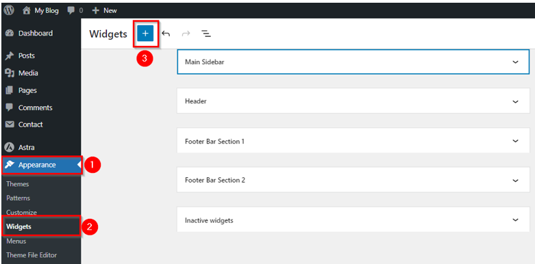 WordPress Widgets - Look for Available Widgets