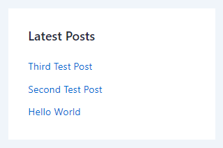 WordPress Widgets - Latest Posts