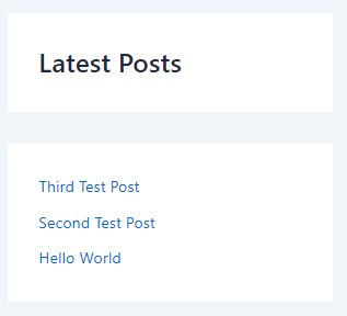 WordPress Widgets - Latest Posts Widget