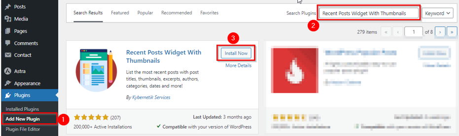 WordPress Widgets - Install Plugin