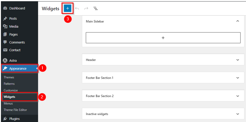 WordPress Widgets - Access Available Widgets