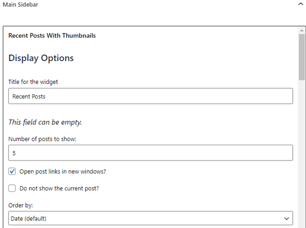 WordPress Widgets - Customize Widget