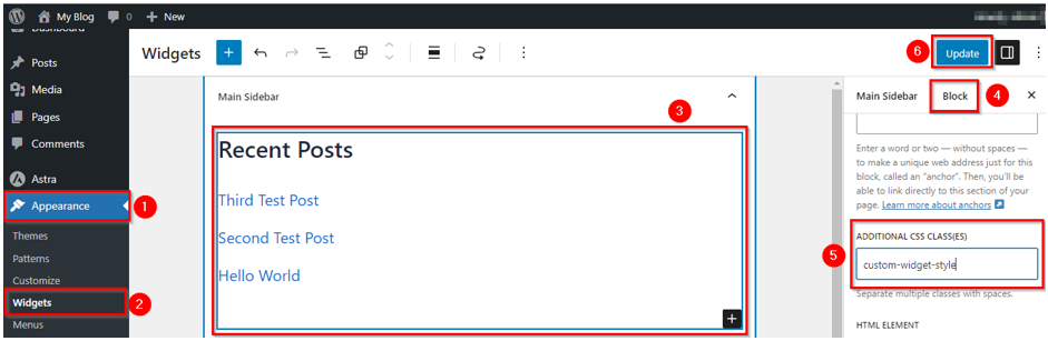 WordPress Widgets - Add CSS Class to Customize Widget