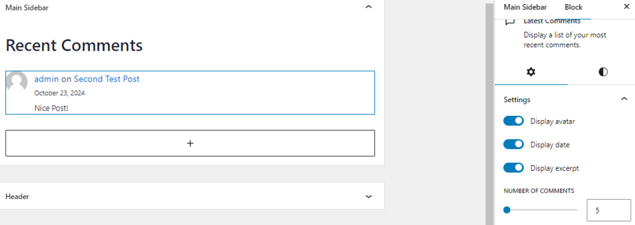 WordPress Widgets - Recent Comments Widget
