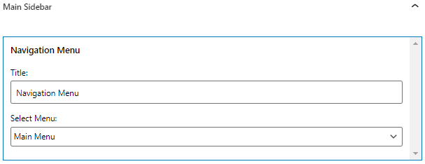 WordPress Widgets - Navigation Menu