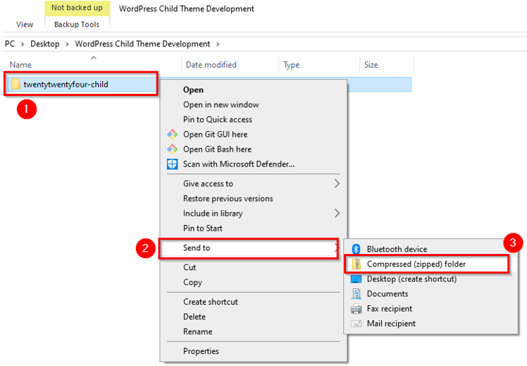 How To Create A WordPress Child Theme - Compress Child Theme Folder