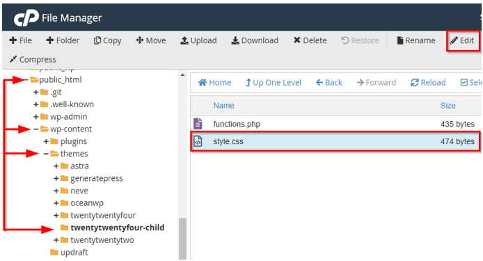 How To Create A WordPress Child Theme - Access Child Theme’s Files Using File Manager