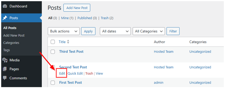 Embed A Video In WordPress - Edit Post