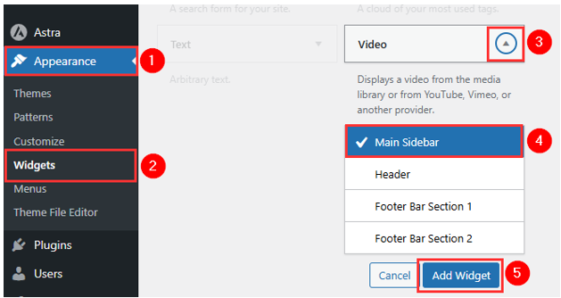 Embed A Video In WordPress - Add Video Widget