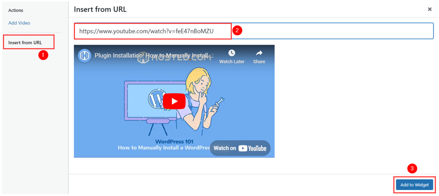 Embed A Video In WordPress - Add Video to Widget