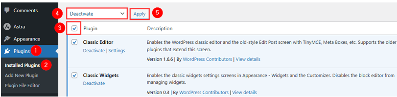 WordPress Hacked - Check, Repair, Prevent - Deactivate All Plugins