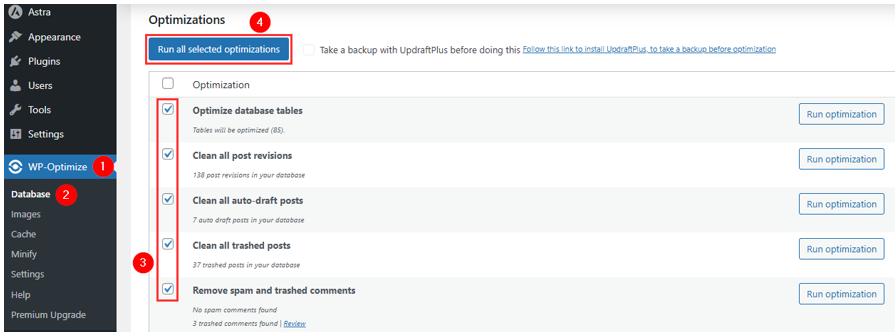 WordPress Hacked - Check, Repair, Prevent - Clean Database Using WP-Optimize Plugin