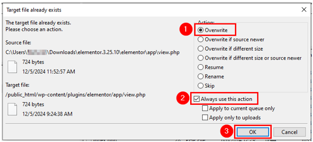 Update WordPress Plugins - Overwrite Old Plugin Files with New Ones