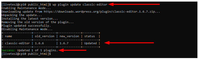 Update WordPress Plugins - Update Plugin Using WP-CLI