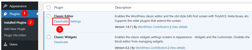Update WordPress Plugins - Deactivate Plugin to Undo Recent Update