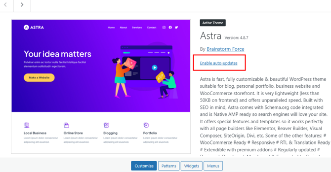 How to Update a WordPress Theme: 5 Effective Methods - Enable Auto Updates