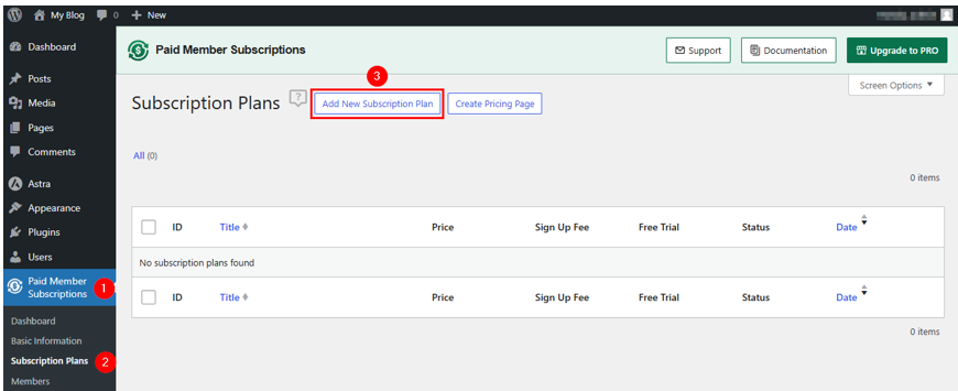 Create a Membership Website in WordPress - Add New Subscription Plan