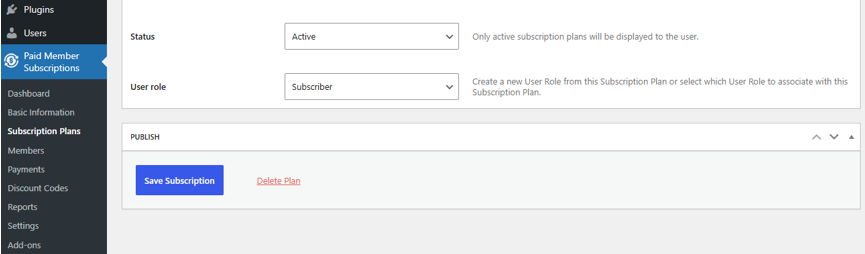 Create a Membership Website in WordPress - Save Subscription