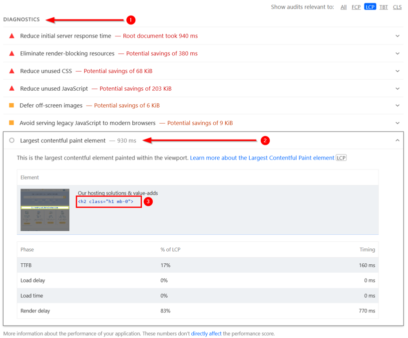 Core Web Vitals For WordPress - Discover LCP from Desktop Using Google PageSpeed Insights