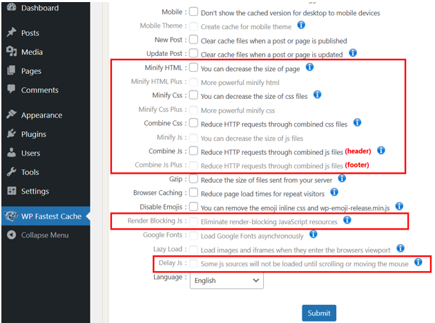 Core Web Vitals For WordPress - Use WP Fastest Cache to Update Minification, Render-Blocking, and Delaying JS Settings