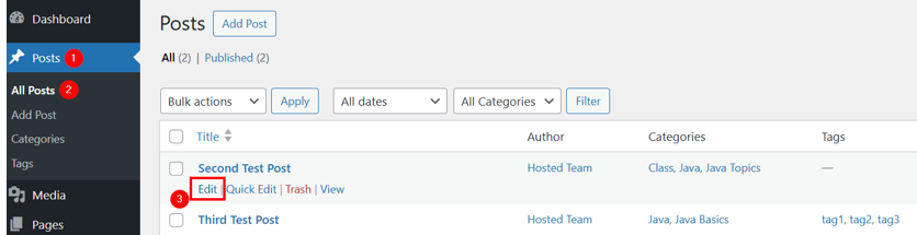 WordPress Anchor Links Setup - Open Post in Editor
