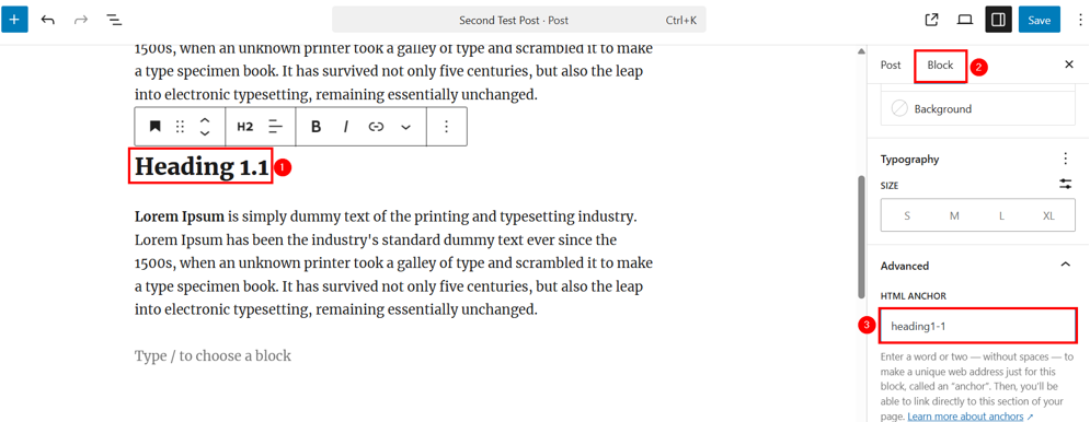 WordPress Anchor Links Setup - Create Anchor Link in WordPress Post